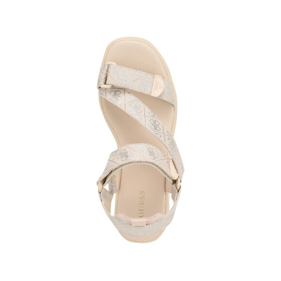GUESS Womens Ocilia Quattro Logo Sport Eva Wedge Strappy Sandal White Size 7 NIB - Picture 2 of 4